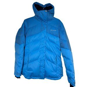 Columbia Omni Heat Full Zip Womens Puffer Jacket Beautiful Blue Color Sz M